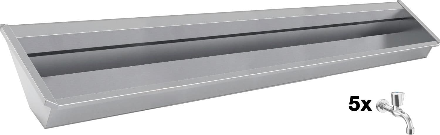 Muurwasgoot sanilav intersan 300CM Rvs 5 koud water kranen