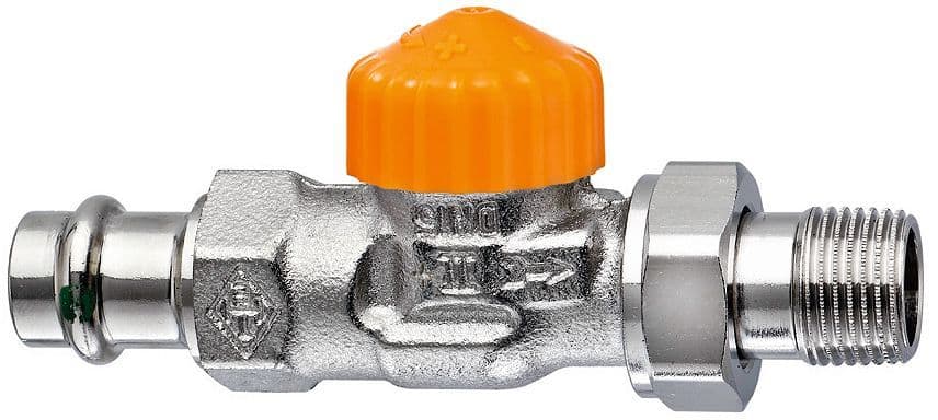 Thermostatische radiatorkraan Eclipse Heimeier 1/2"RECHT + koppeling