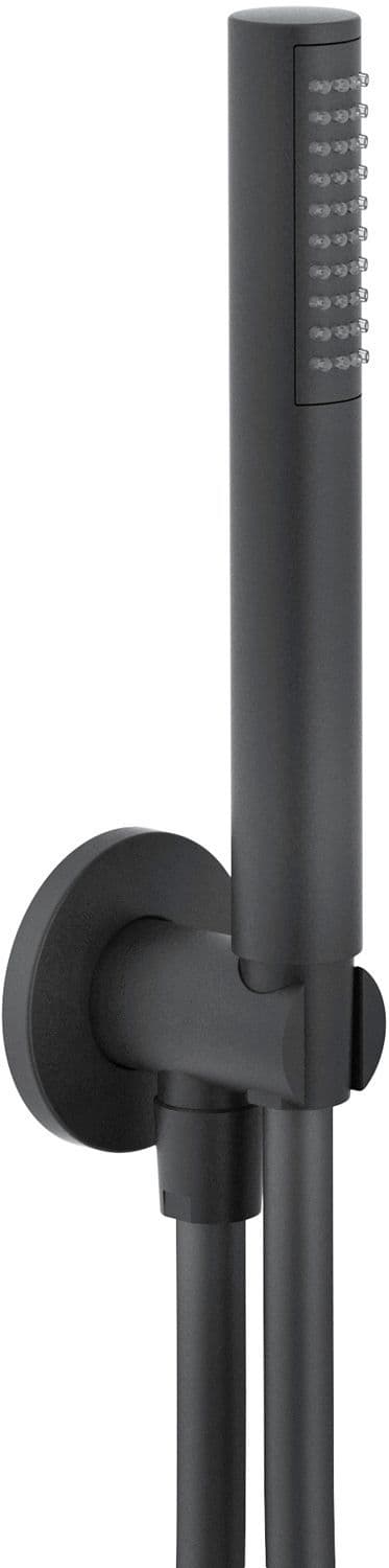 Garniture de bain+coude de raccord universel nobili Noir mat
