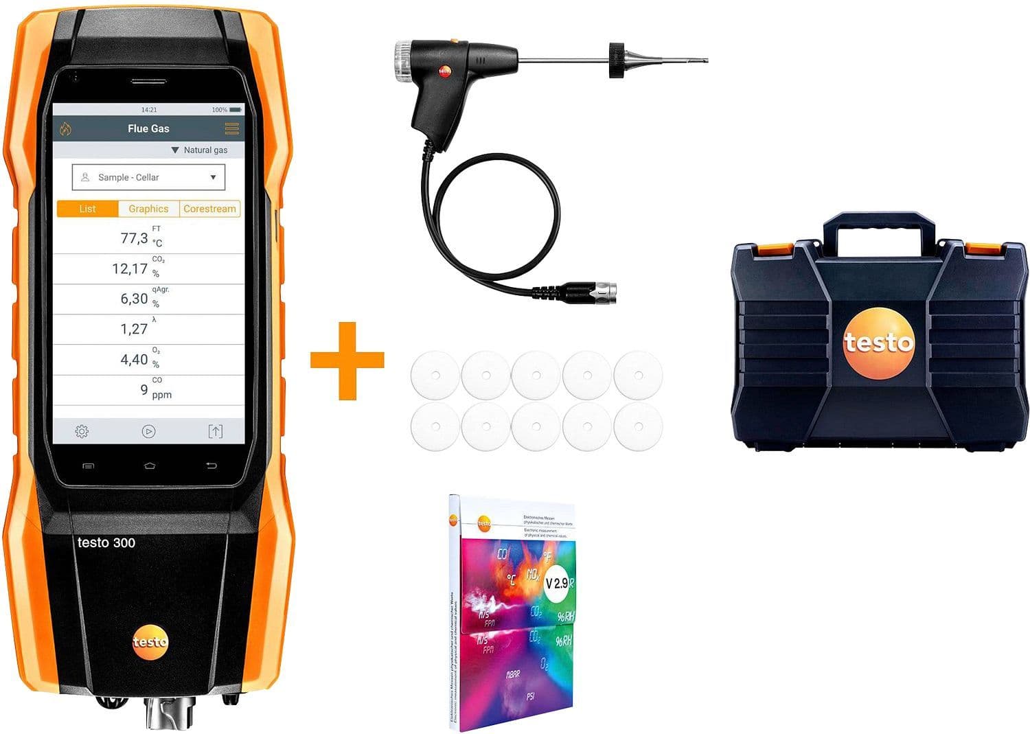 Kofferset meetapparaat rookgas testo 300