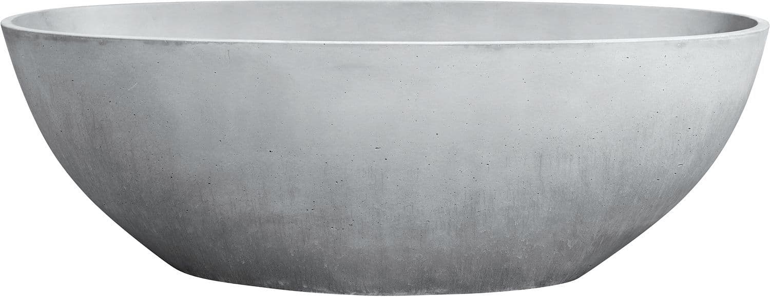 Vrijstaand bad briq oval inclusief sifon 180X82 beton/chroom