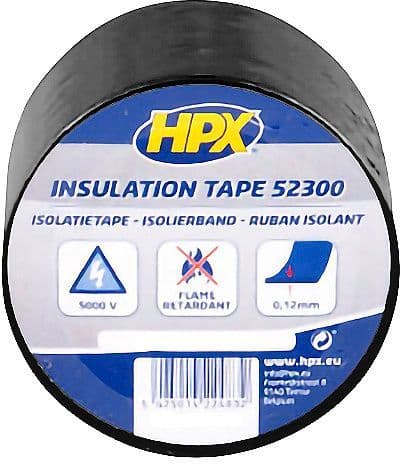 PVC ISOLEERBAND ZELFKLEVEND 5CM-20M ZWART