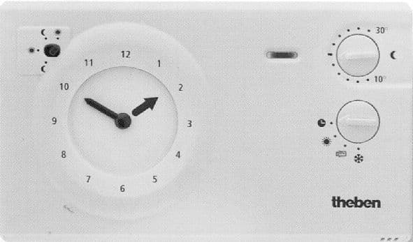 Thermostat d'ambiance programmable Theben RAM725 24H/7JOURS 230V blanc classe i (1%)