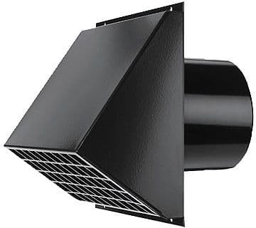 MUURDOORVOER VENTILATIE 200MM ZWART