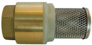 Messing Voetklep met Rvs zuigkorf 6/4"