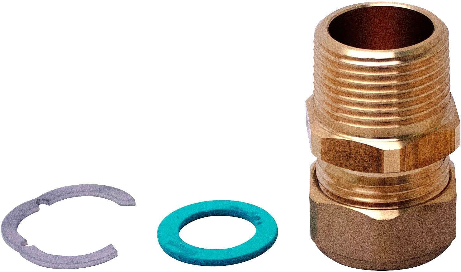 Set koppelingen voor inox flexibel cv+sanitair paktermo DN20 4/4"