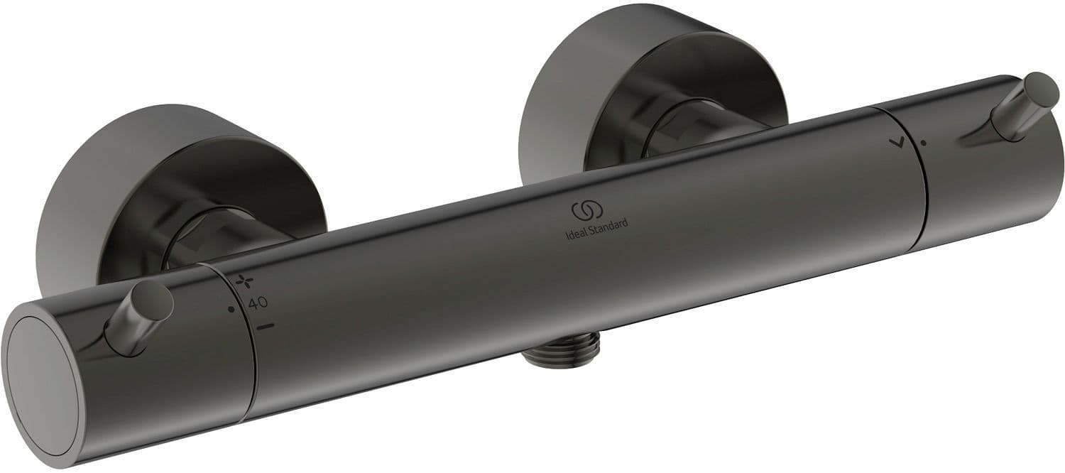 Thermostat douche Ceratherm T125 Ideal standard poignees de goupille brushed gun Metal