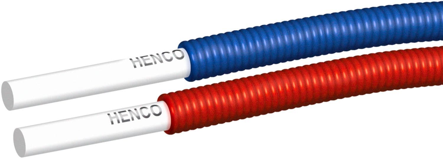 Tube multicouche RIXc + gaine 16X2 Rouge rouleau 50M Henco