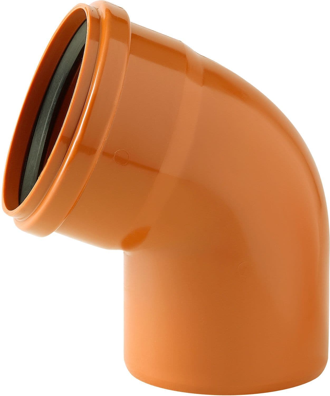 PVC elleboog riool 125MM 67° rood/bruin