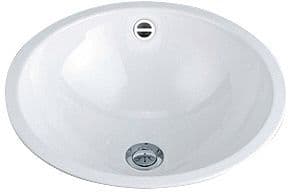 Inbouw lavabo EB.K325 diameter 325MM zonder kraanvlak +overloop wit