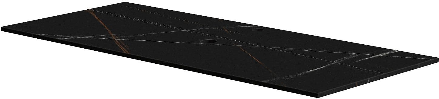 Tablet marbre ceramique puro L120 H1,2 1VIDAGE/TROU robinet bamboo black