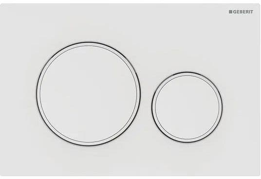 Duwplaat 2-TOETS SIGMA20 Geberit mat wit met glanzend wit designring easy-to-clean