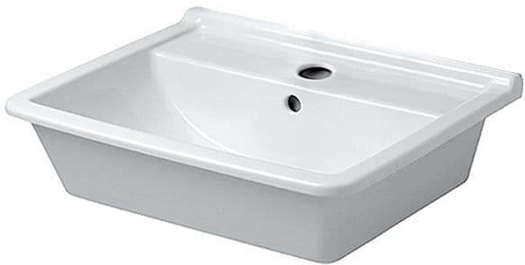 VASQUE A ENCASTRER STARCK 3 DURAVIT 560X465MM +TROU ROBINET/TROP-PLEIN BLANC