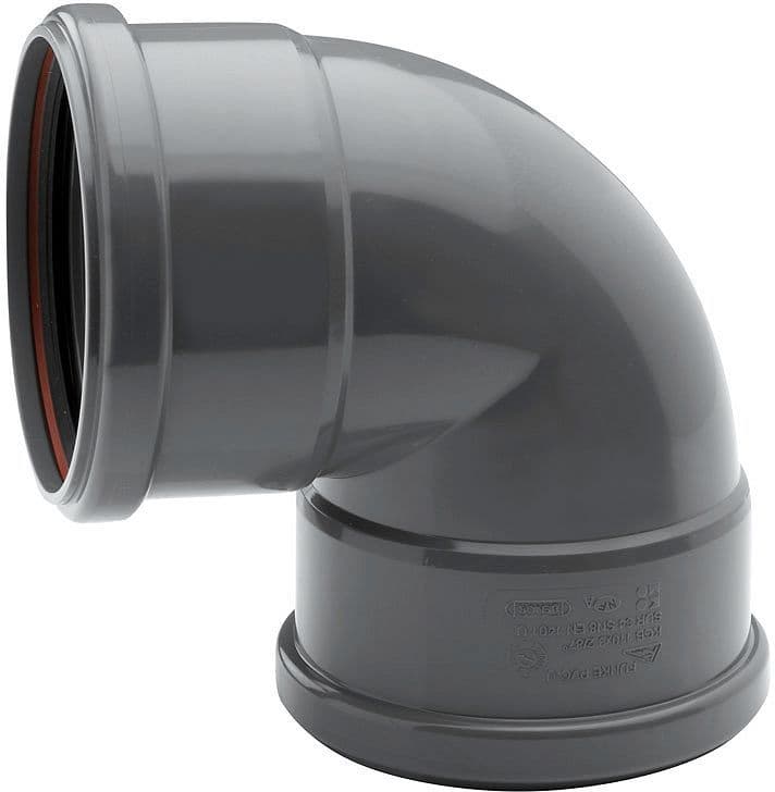 PVC ELLEBOOG 90° RIOOL 125MM FF GRIJS