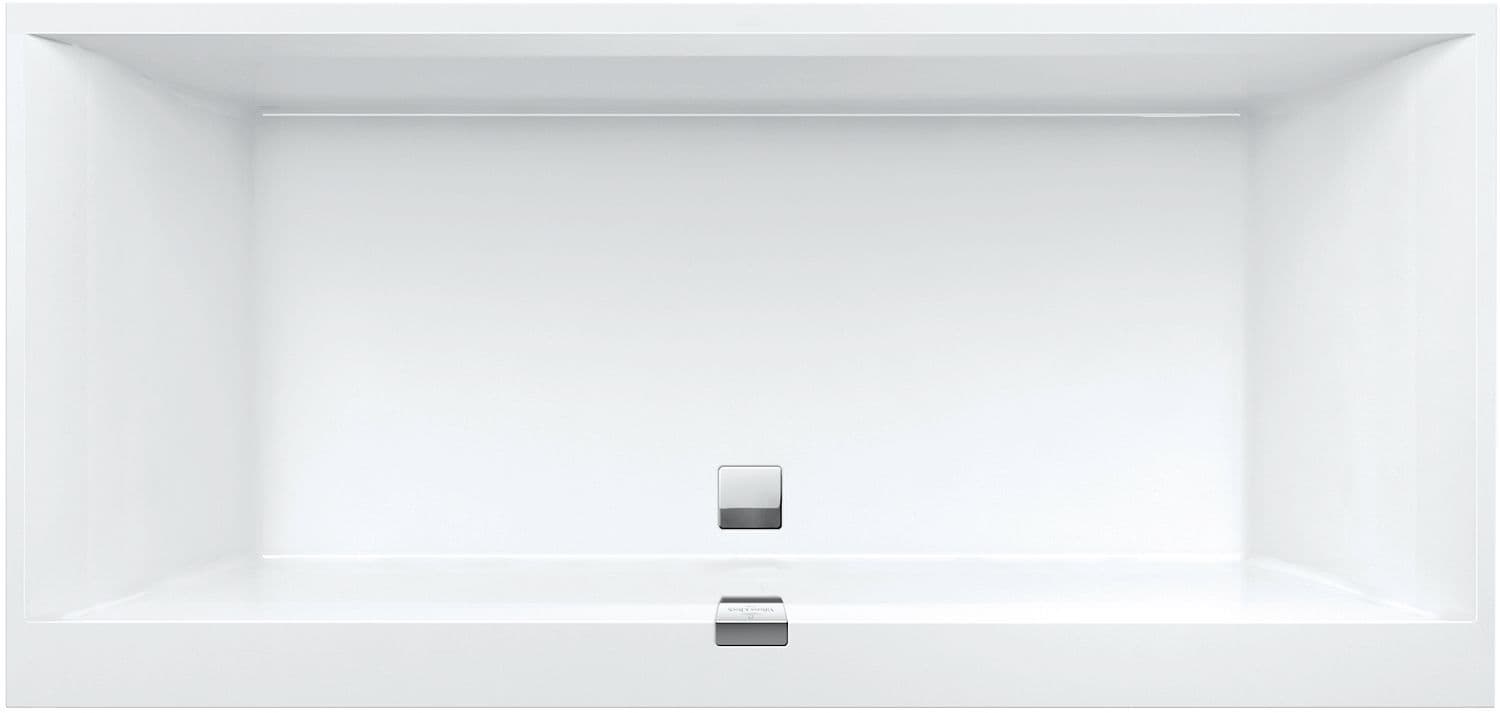 Bad quaryl Square Edge 12 VB 180X80 inclusief poten+automatische sluiting wit