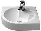Lavabo angle architec Duravit +trou robinet sans trop-plein blanc