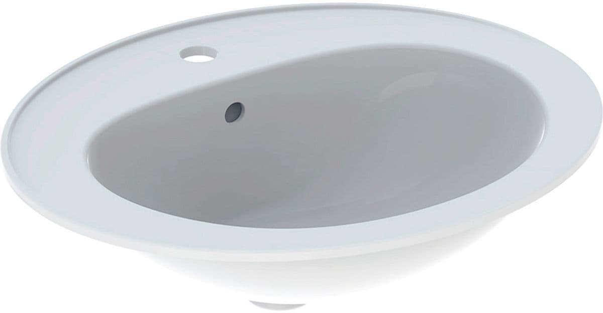 Inbouw lavabo bastia Geberit 56CM met kraangat/overloop wit