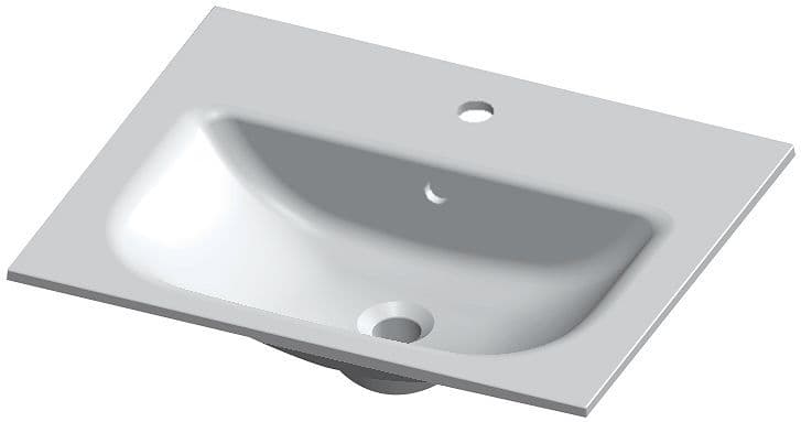 Tablet form/alano 60CM 1 lavabo marbre de synthese blanc