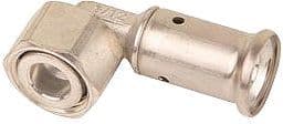 2-DELIGE Elleboog vlakdichtend 16MM-1/2"F messing pers Henco