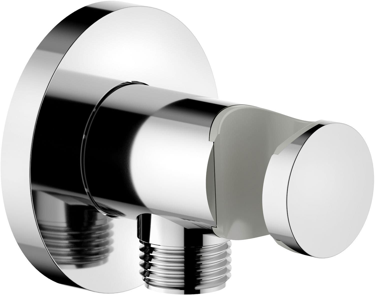 Wandaansluitbocht+handdouchehouder universeel nobili rond 1/2" chroom