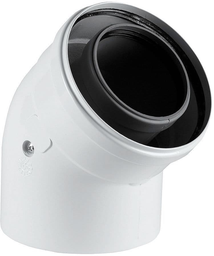UNIFLOW CONCENTRISCHE BOCHT 60/100MM 45° ALU/PP