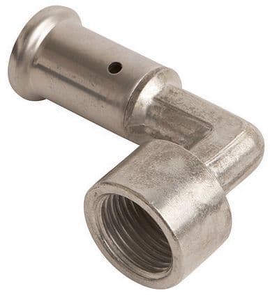 Elleboog 32MM-4/4"F messing pers Henco