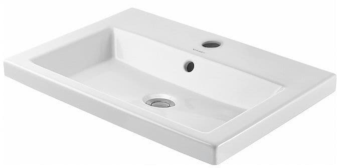 Vasque a encastrer 2ND Floor Duravit 600X430MM +trou robinet/trop-plein blanc