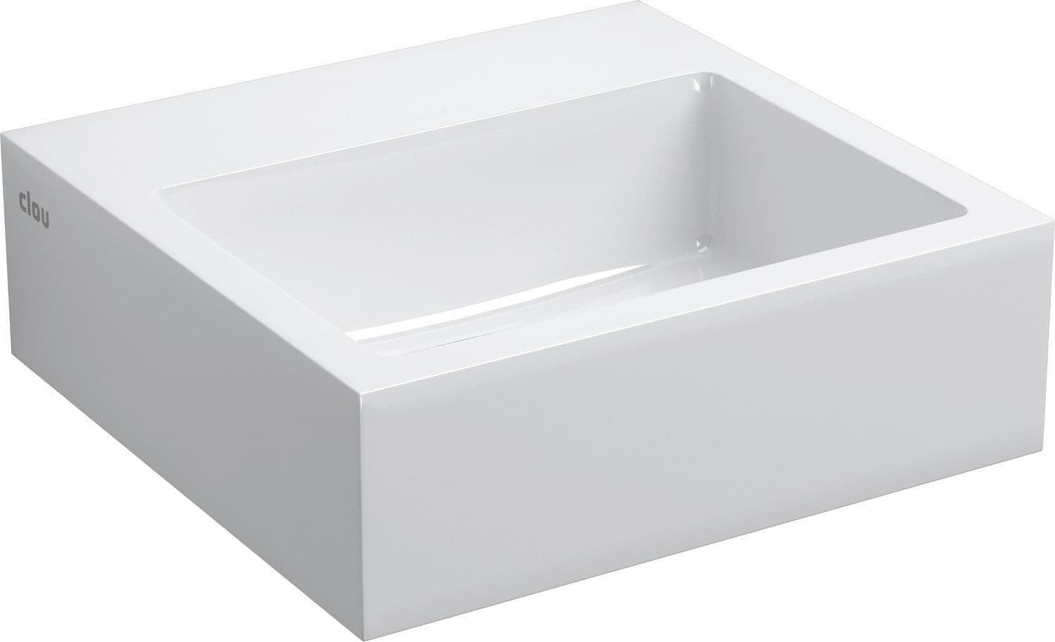 Handenwasser FLUSH1 Clou 28CM zonder kraangat kunstmarmer wit