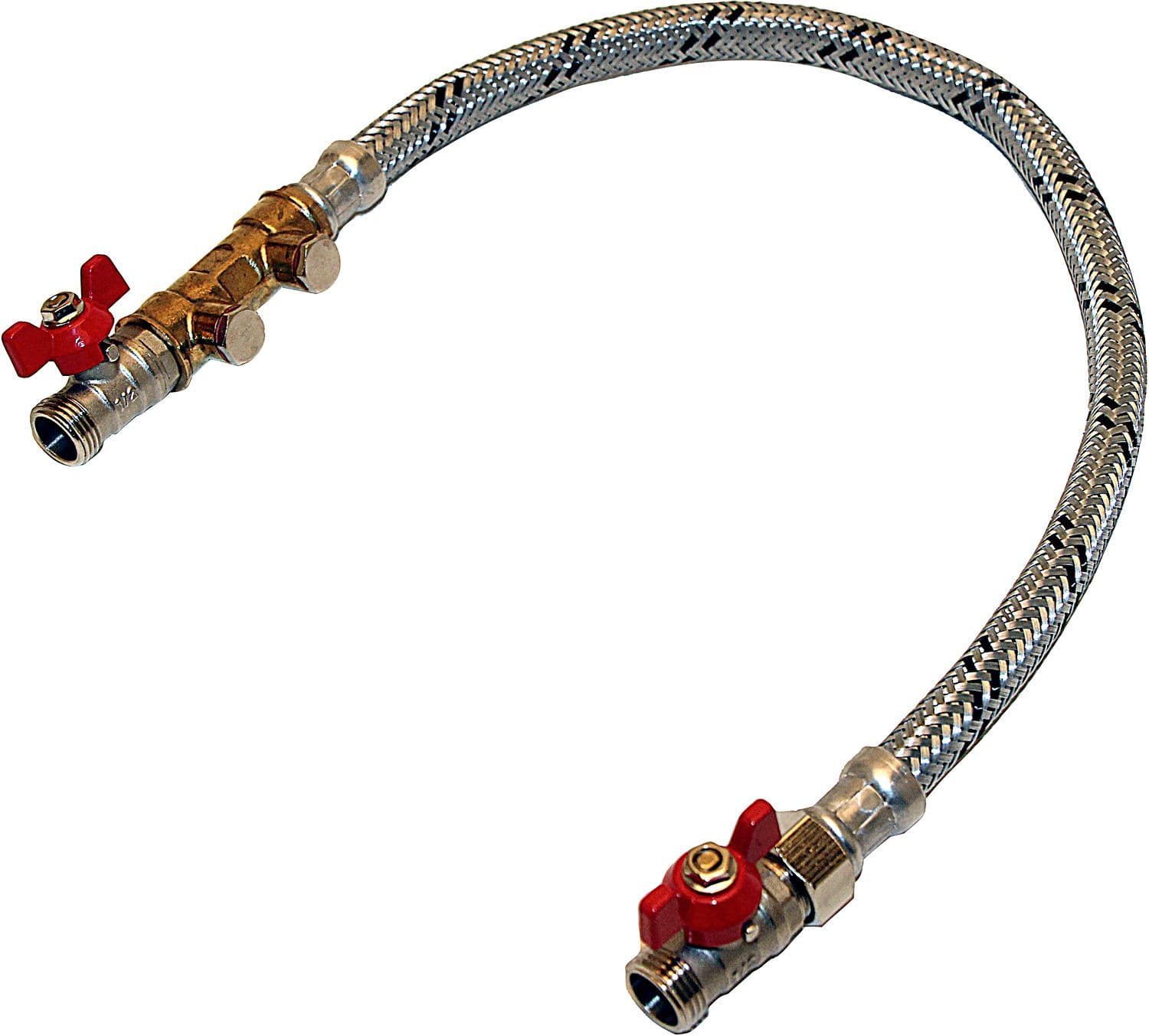 Vulset CV met bolkranen 1/2"MM 60CM