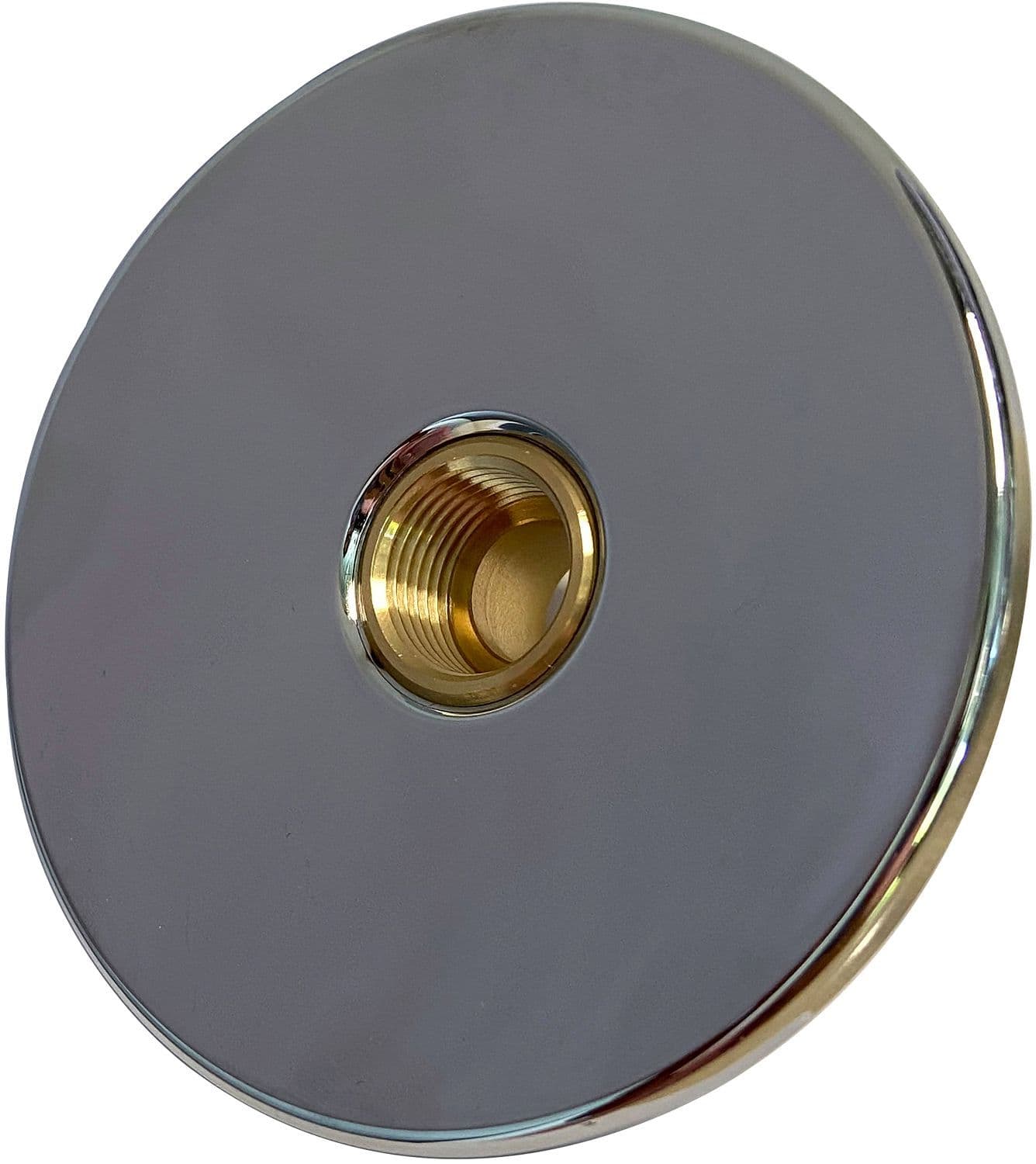 Plaque de rue ronde 1/2" chrome + raccord 3/4"M-1/2"M