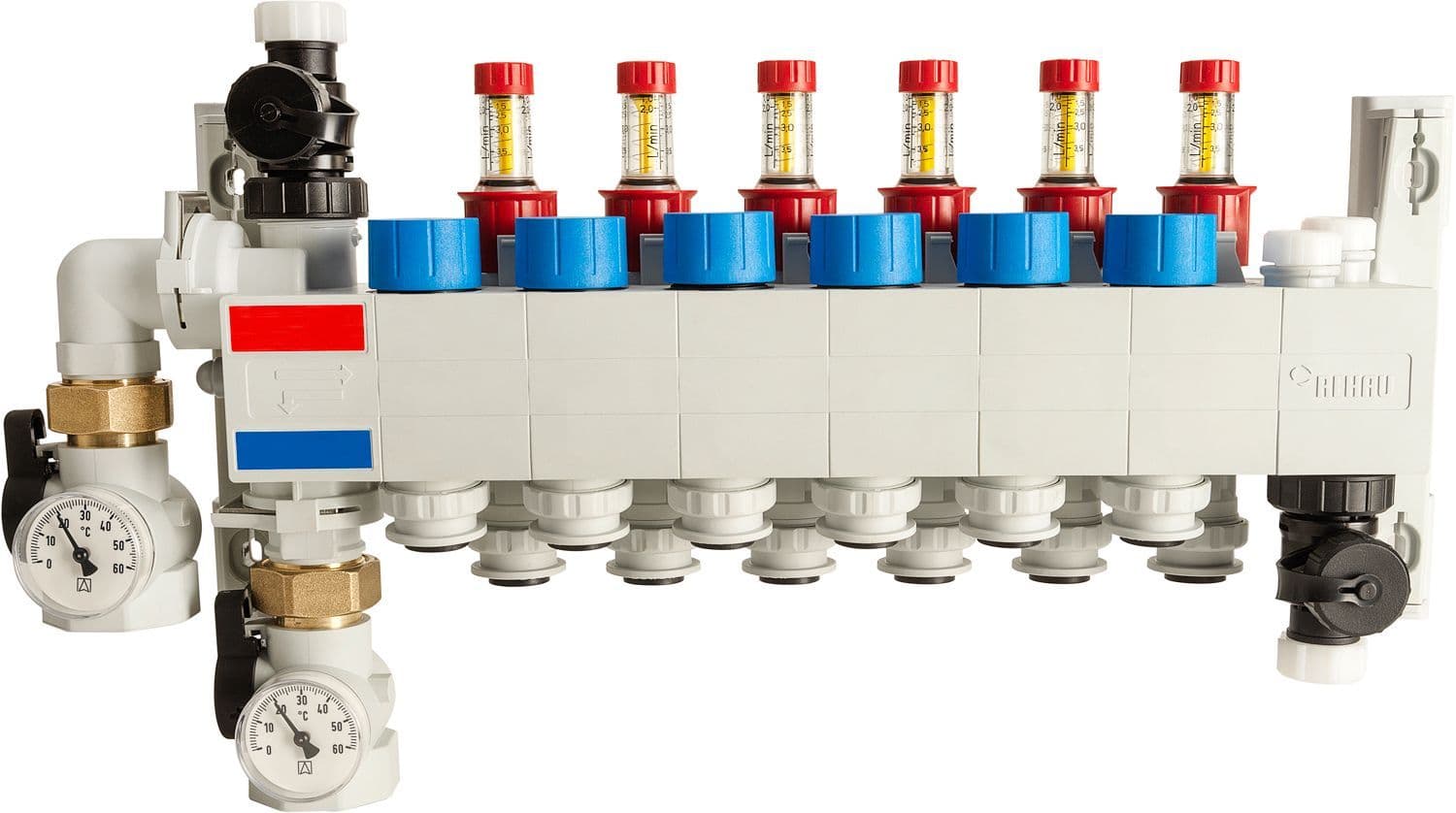 Vloerverwarming collector hkv push 16MM rehau 7 kringen