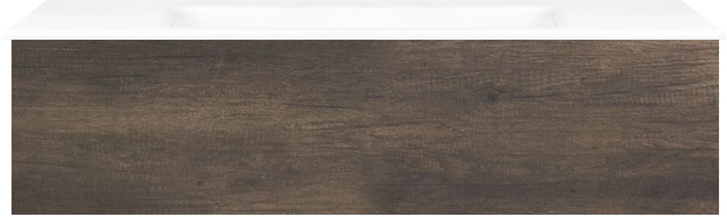 Onderbouw COFFEE 1 lade 120 kastanje Decor truffel +wastafel porselein zonder kraangat wit