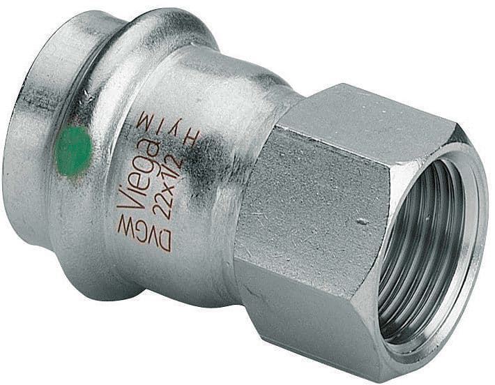 Puntstuk 22MM 3/4"F sanpress inox Viega