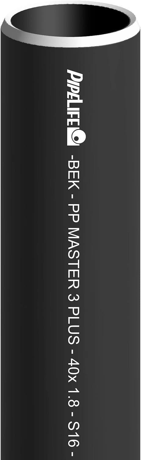 BUIS ZWART PP 40MM LENGTE 3M