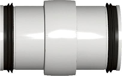 Dubbel koppelstuk Pp mm 40MM wit
