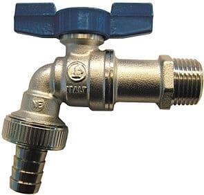 Dubbel dienstkraan +vlinder Blauw giacomini 1/2"