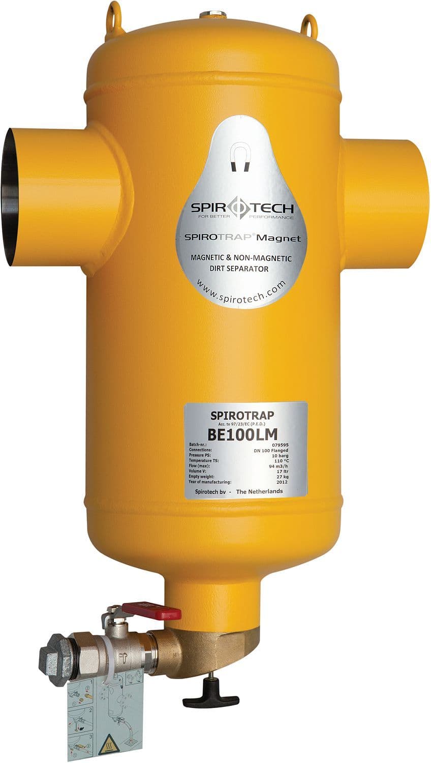 Vuilafscheider + magneet spirotrap DN080 lasaansluiting