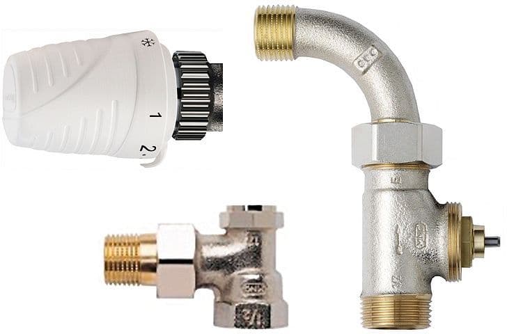 Thermostatische radiatorset Honeywell recht+elleboog 1/2"