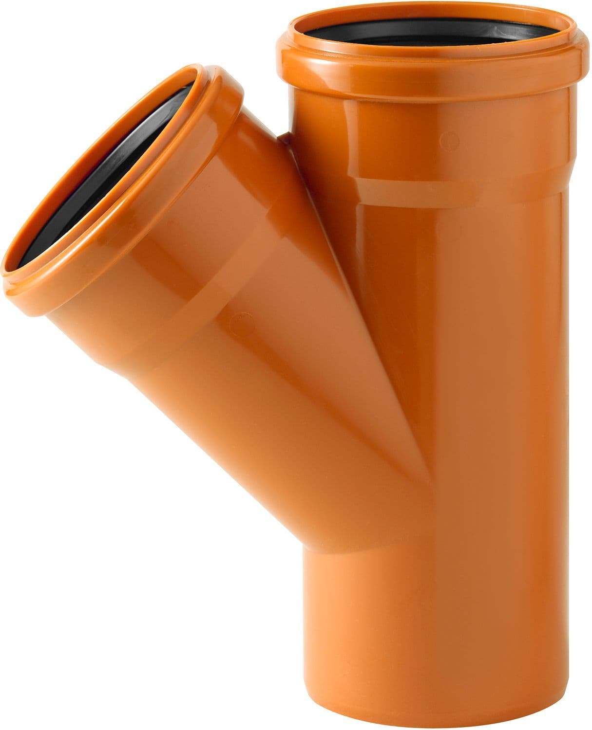 PVC reductie-t 45° riool 125-110-125MM rood/bruin