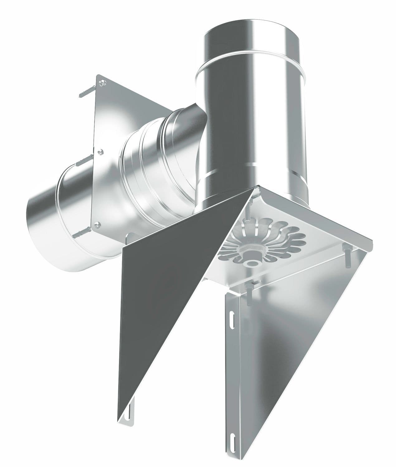 Uniflow kit stoel+luchttoevoer 80/125MM inox/pp