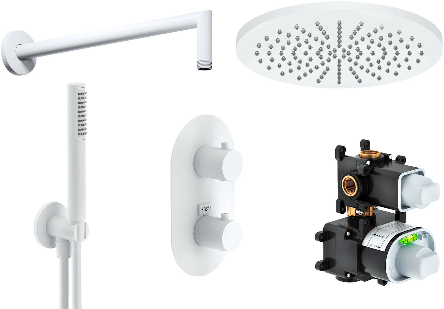 Combination douche a encastrer live 250 blanc mat