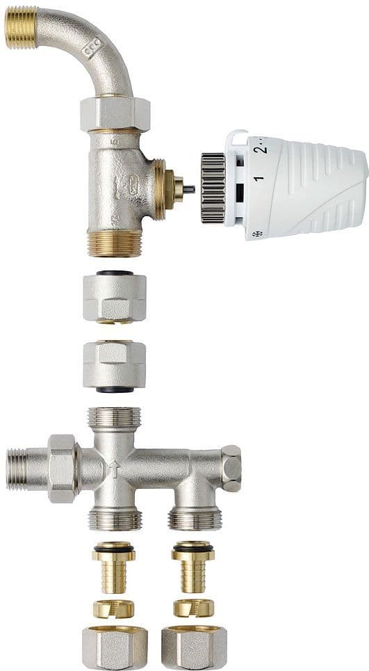 2-PIJPSCOMBINATIE THERM.HONEYWELL RECHT+ELLEBOOG 1/2"
