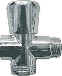 Tussenkraan wasmachine 1/2"M-3/4"M-1/2"F chroom